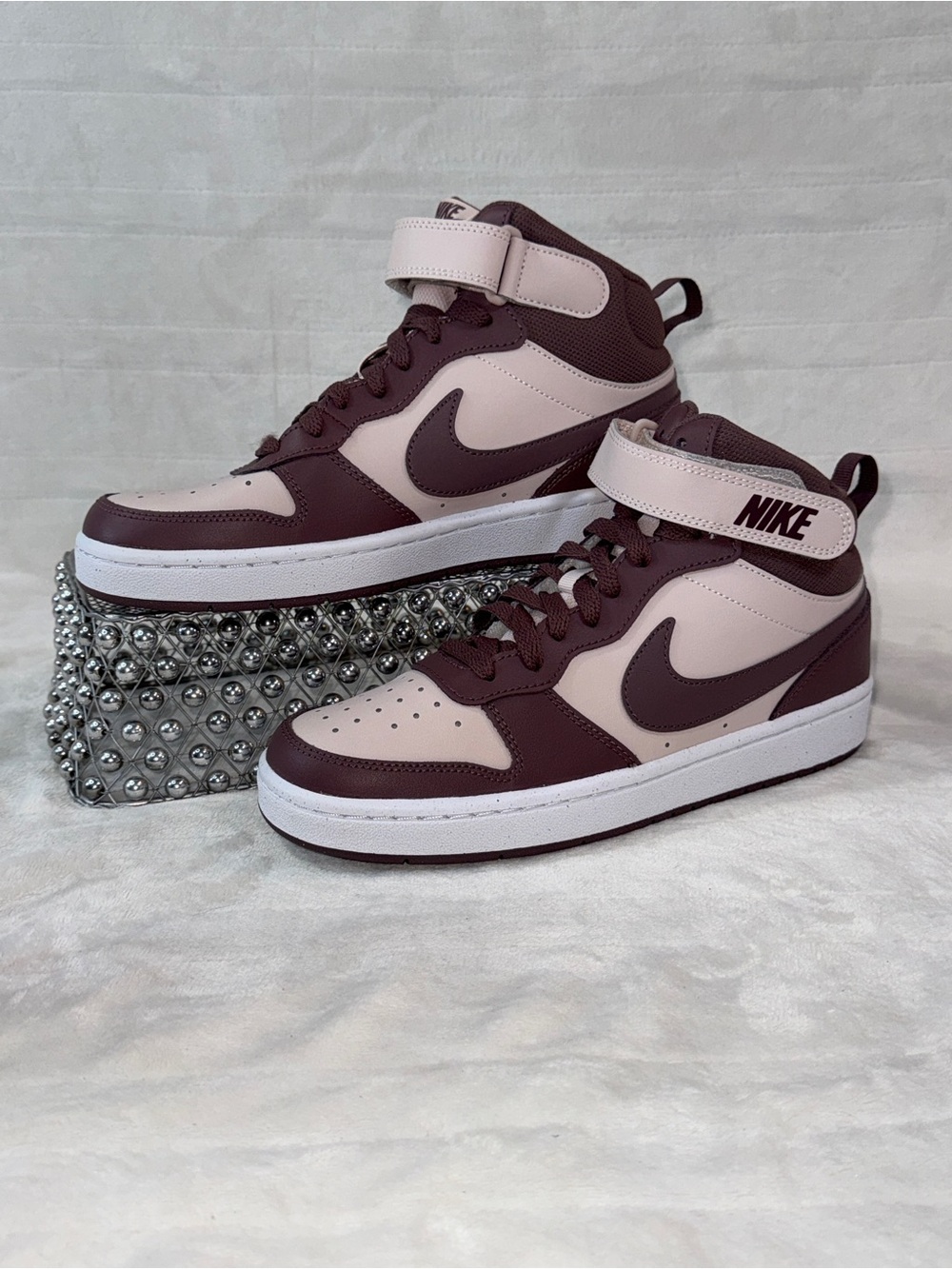 Nike Court Borough Mid 2 Silt Red Youth 7Y/Wmns 8.5 CD7782-603 BNIB